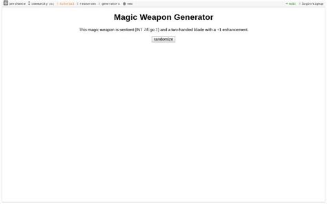 Magical weapn generator
